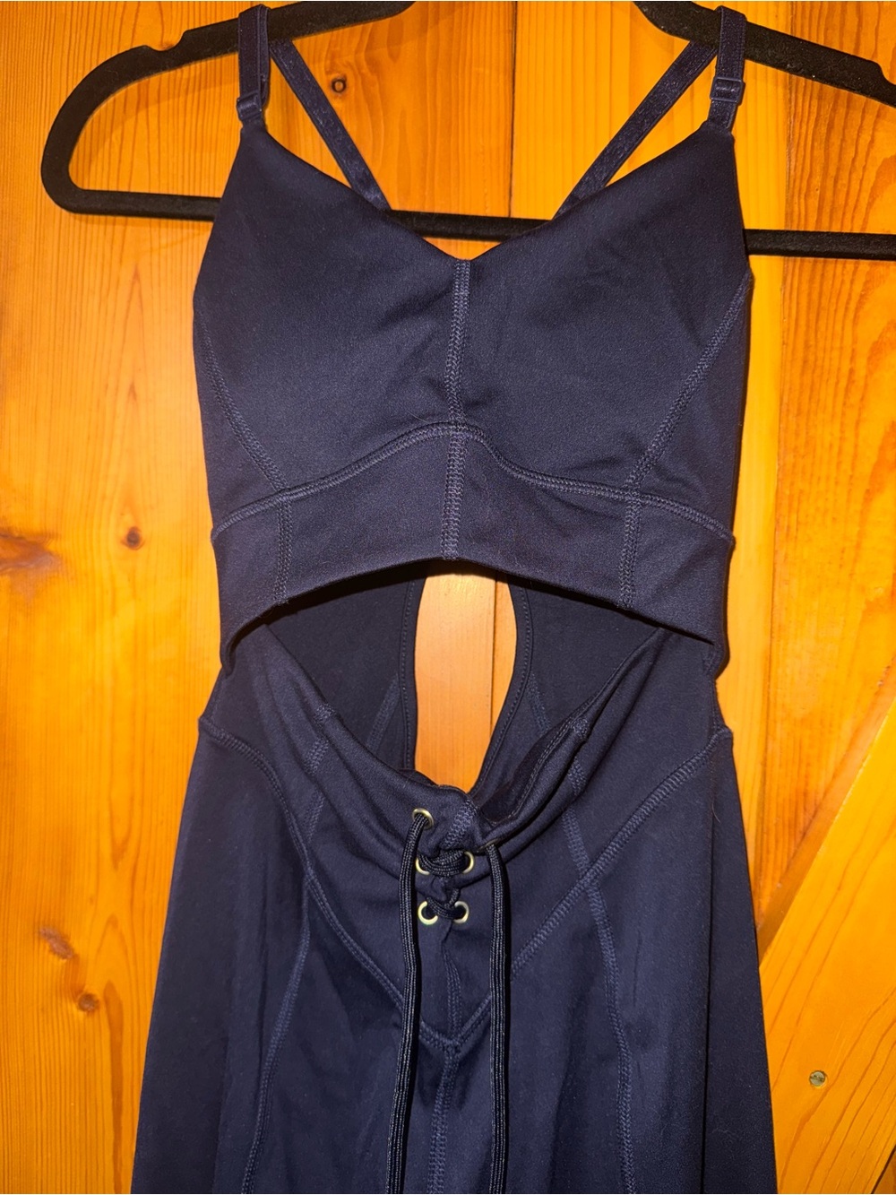 Pop flex Navy Cutout workout outfit blue